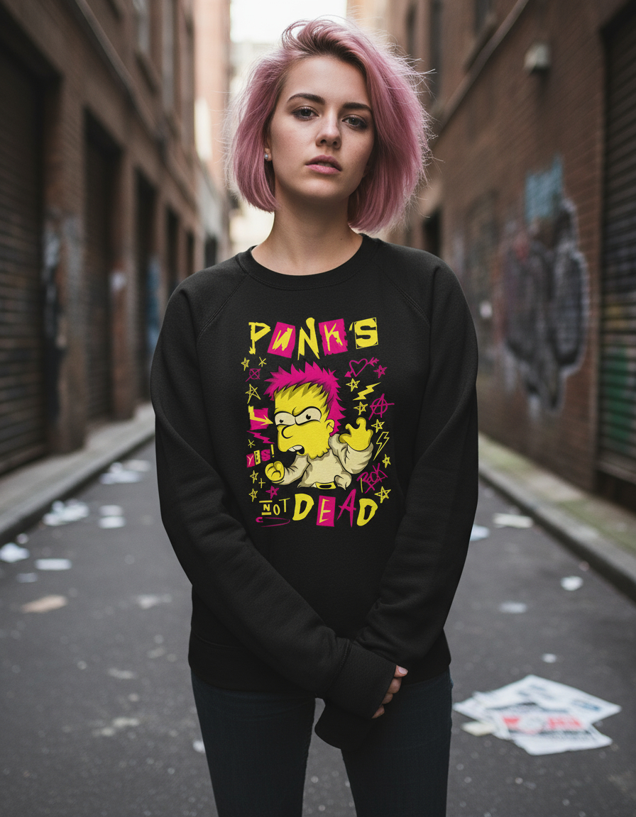 Buzo Bart Punks Not Dead Memoestampados