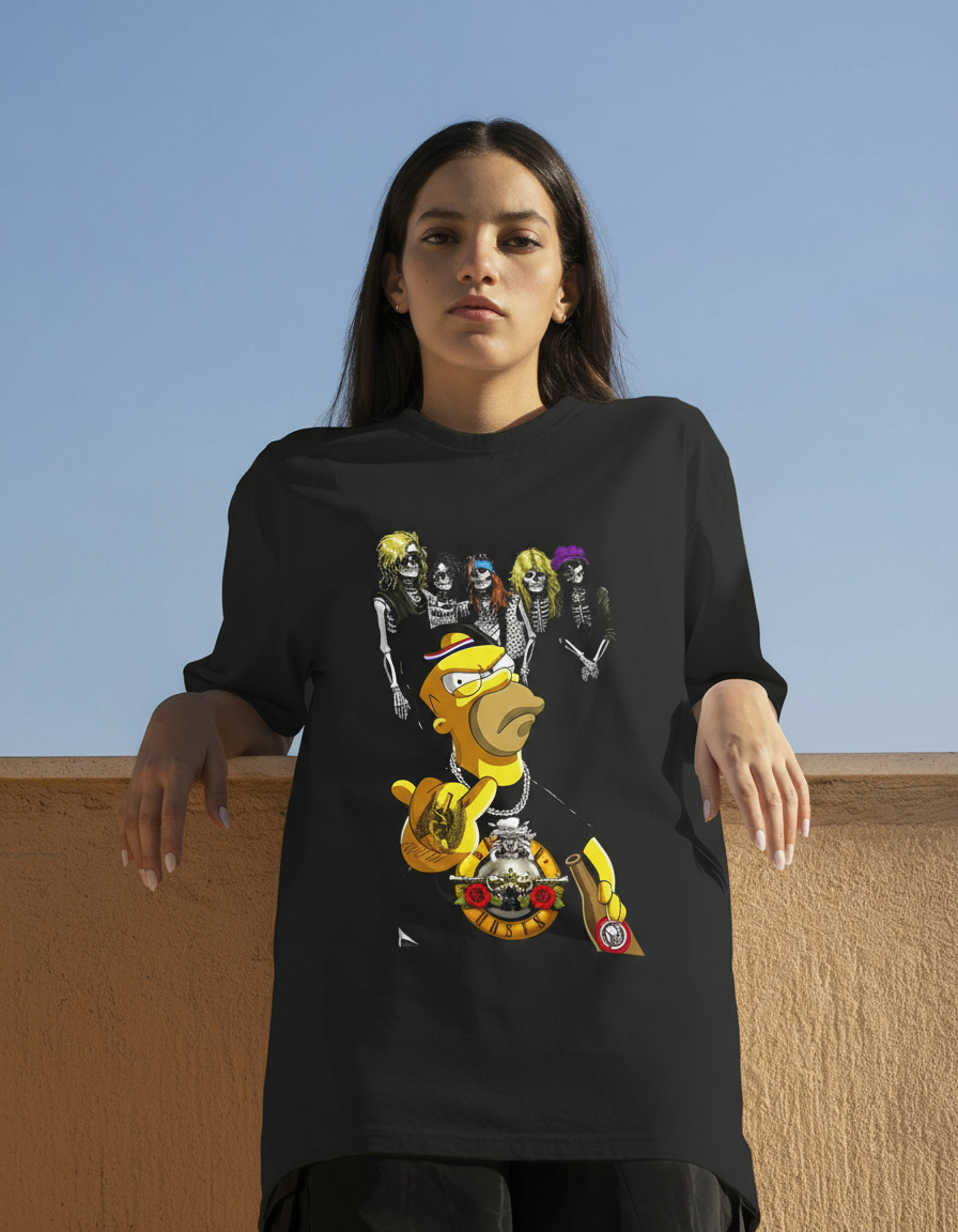 Remera: Homero Rockero Memoestampados
