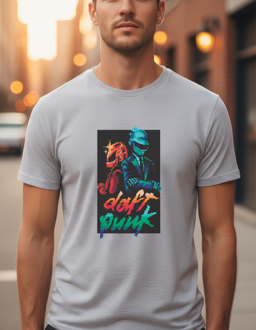 Remera: Daft Punk Pixel Art Memoestampados - Imagen 31