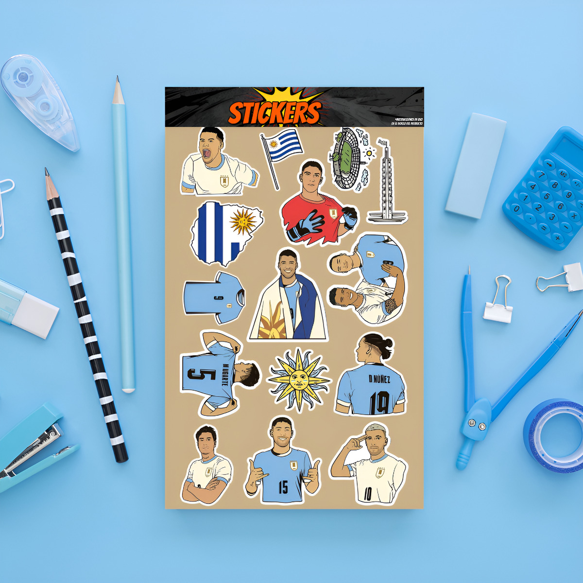 Pack Pegotines Stickers Futbol Uruguayo Memoestampados