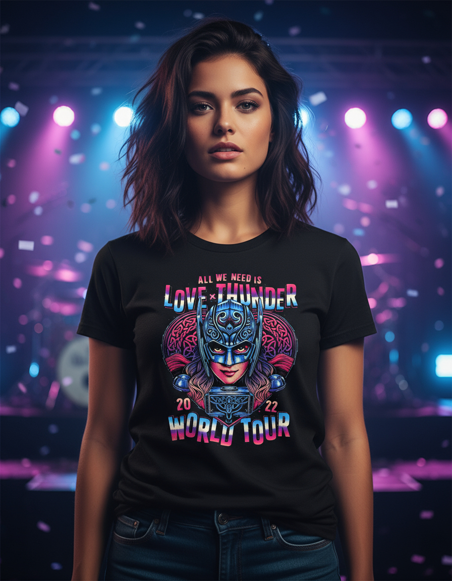 Remera: Love Thunder Lady Thor Memoestampados