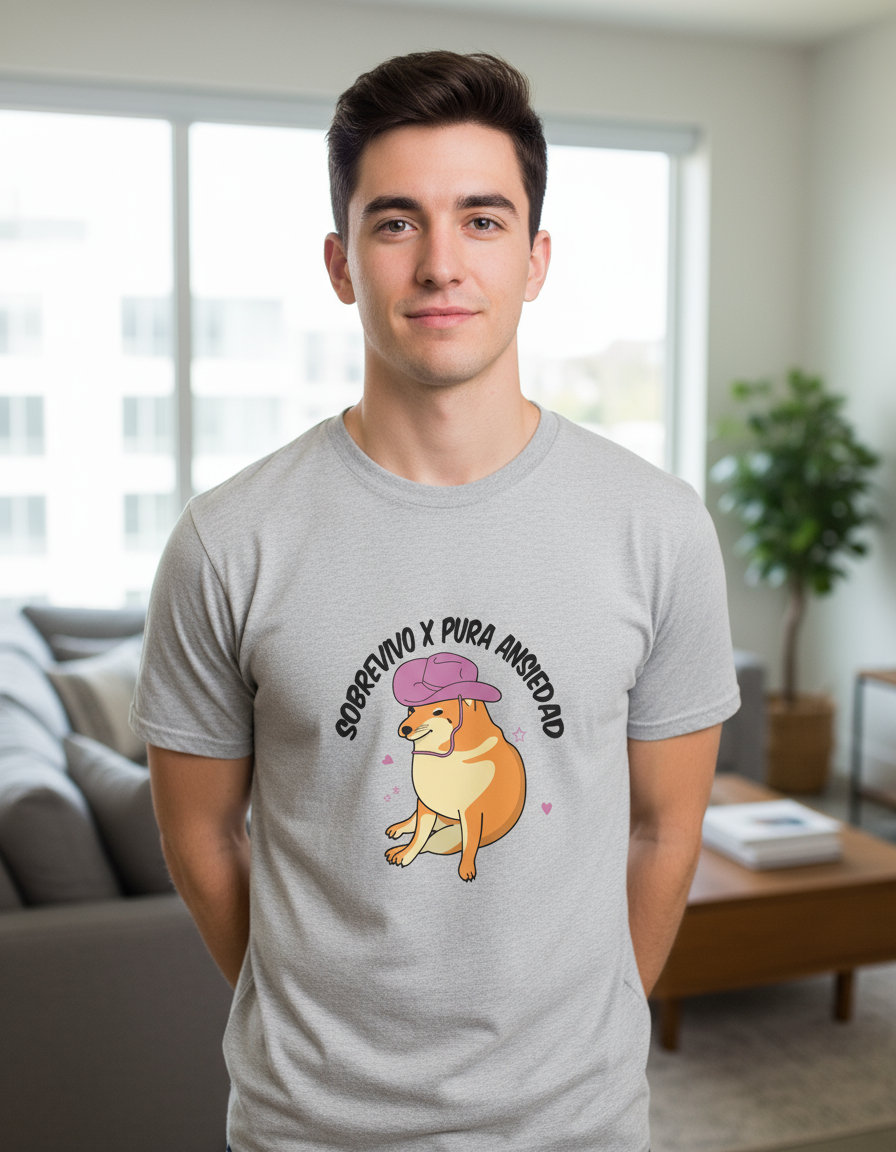 Remera: Sobrevivo X Pura Ansiedad Memoestampados - Imagen 6