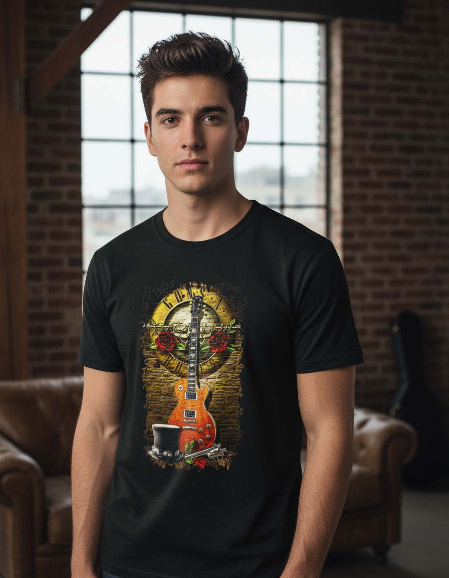 Remera: Guns Guitarra Memoestampados