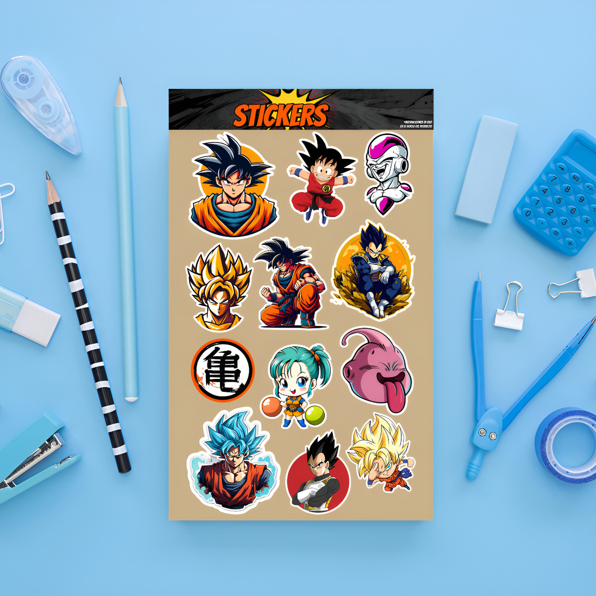 Pack Pegotines Stickers Dragon Ball Z Memoestampados