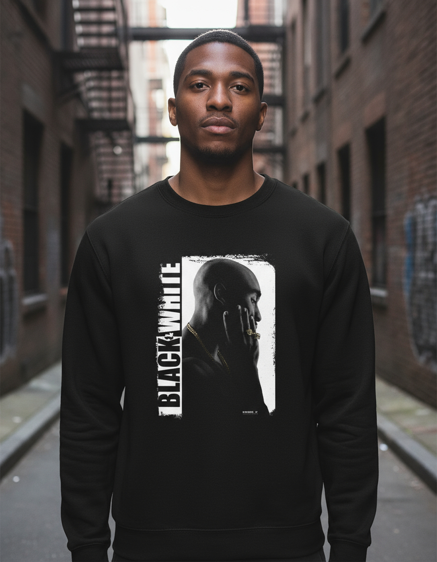 Buzo Tupac Black And Wite Memoestampados - Imagen 3