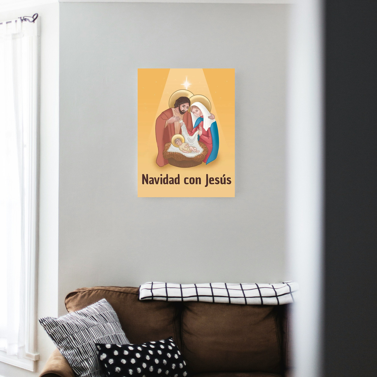 Impresion Cartel Navidad Con Jesús 40x53 Memoestampados