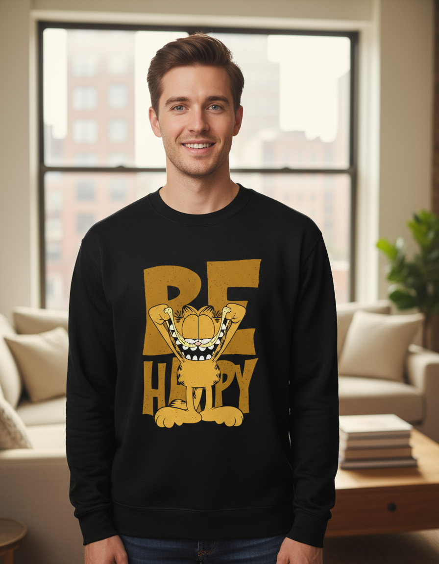 Buzo: Be Happy Garfield Memoestampados