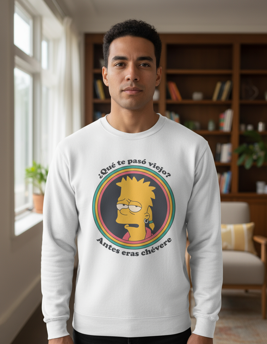 Buzo Bart Que Paso Viejo Antes Eras Chevere Memoestampados - Imagen 7