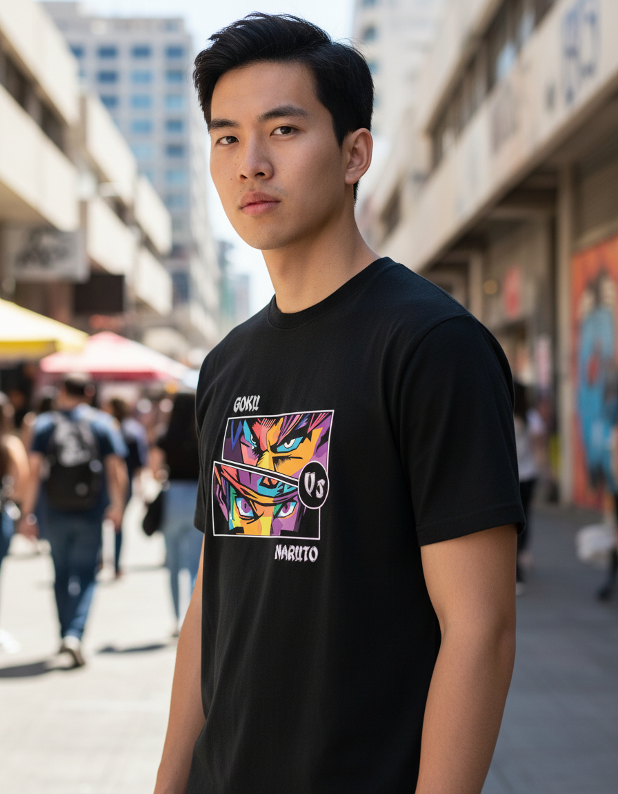 Remera: Goku Vs Naruto Memoestampados - Imagen 2
