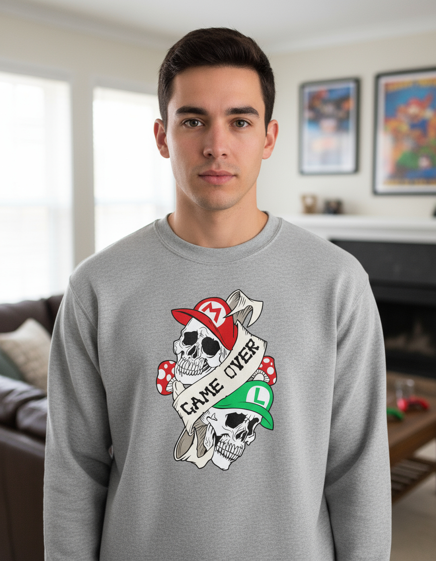Buzo Game Over Mario And Luigi Memoestampados - Imagen 3