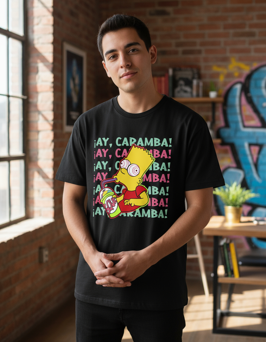 Remera: Bart Ay Caramba Memoestampados