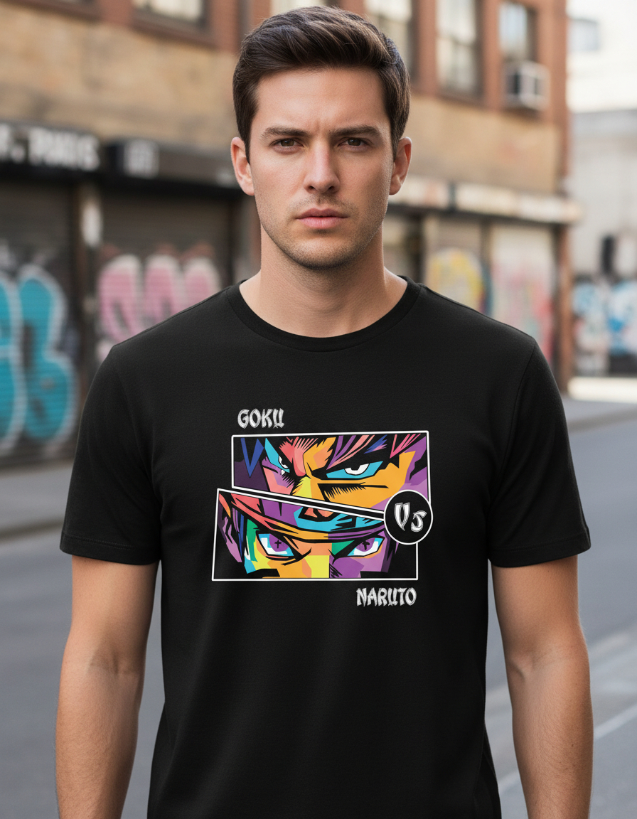 Remera: Goku Vs Naruto Memoestampados