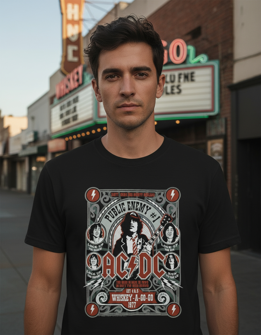 Remera: Acdc The Band Is Back Memoestampados