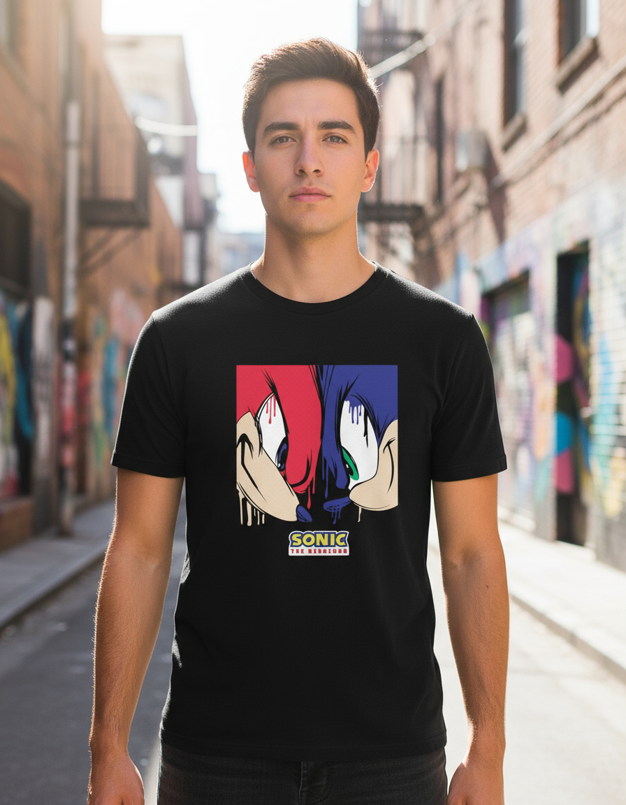 Remera: Sonic Cara Espejo Memoestampados