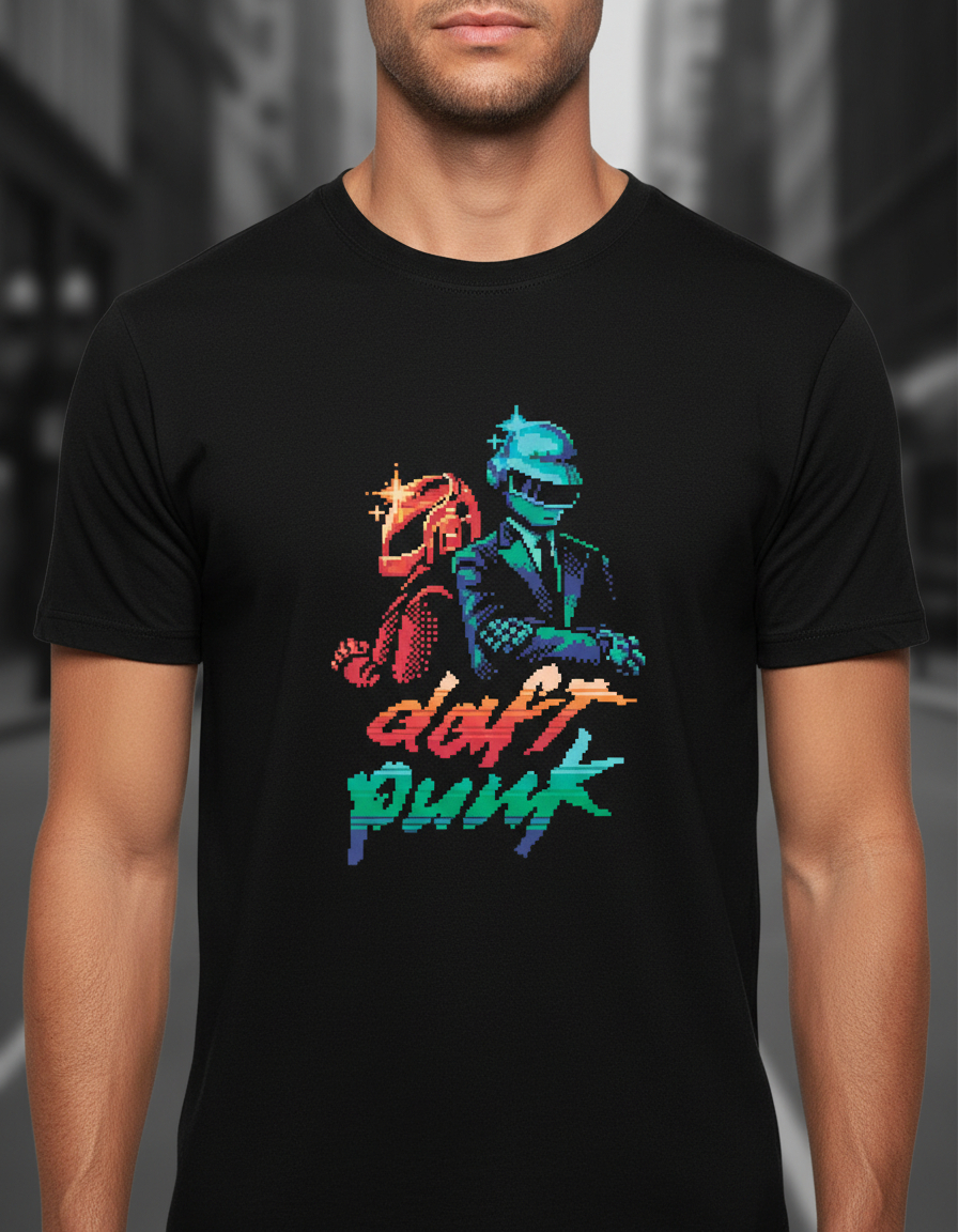 Remera: Daft Punk Pixel Art Memoestampados - Imagen 3
