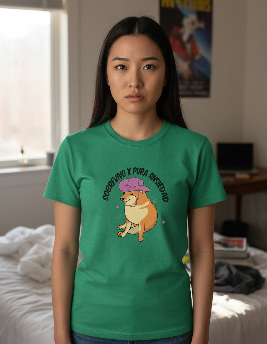 Remera: Sobrevivo X Pura Ansiedad Memoestampados - Imagen 4