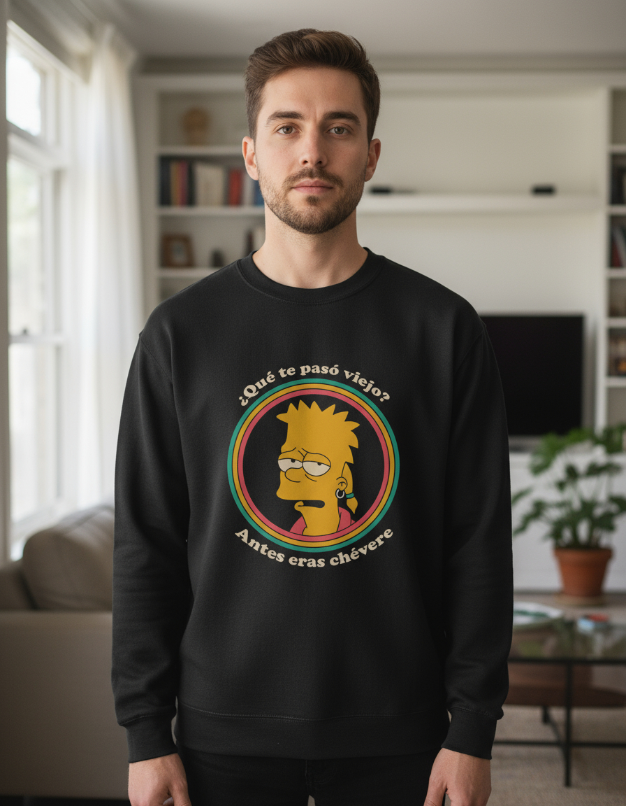 Buzo Bart Que Paso Viejo Antes Eras Chevere Memoestampados