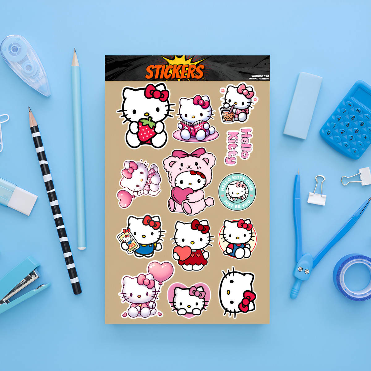 Pack Pegotines Stickers Hello Kitty Memoestampados