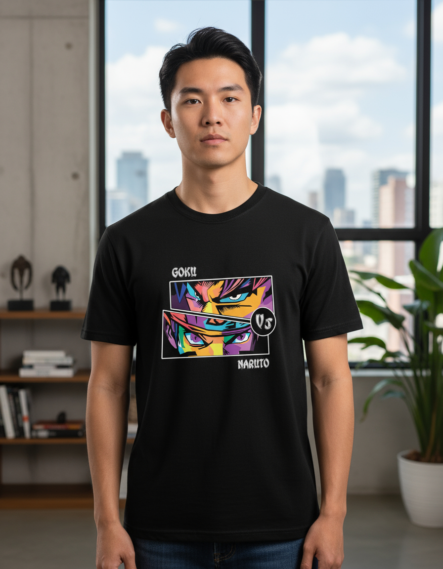 Remera: Goku Vs Naruto Memoestampados - Imagen 3