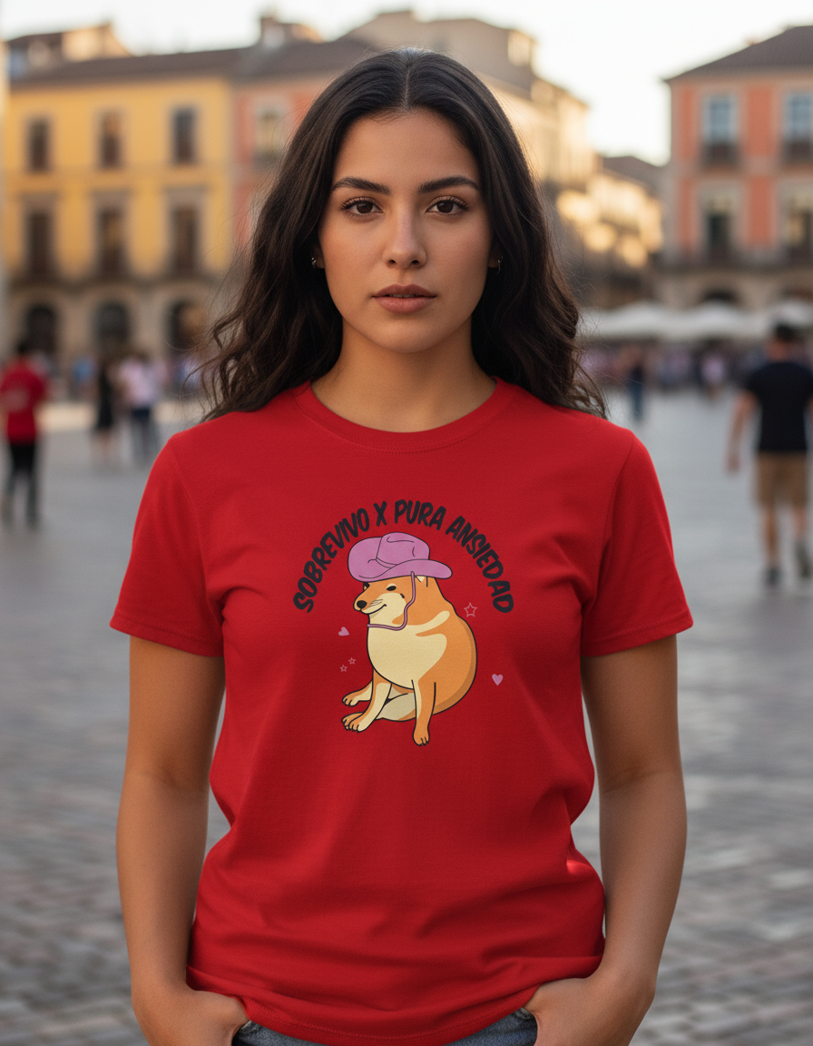 Remera: Sobrevivo X Pura Ansiedad Memoestampados - Imagen 3