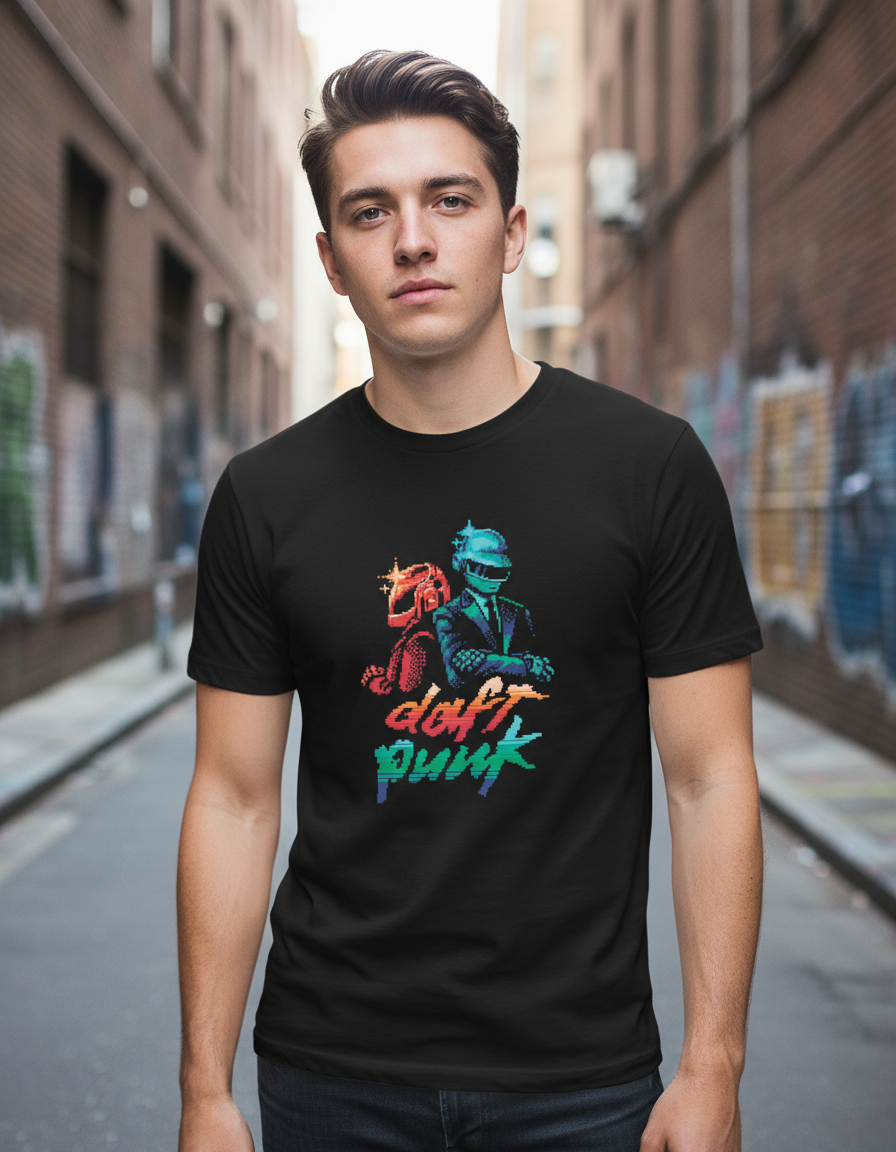 Remera: Daft Punk Pixel Art Memoestampados - Imagen 2