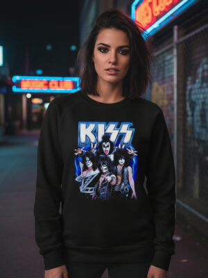 Buzo Kiss Musica Rock Azul Memoestampados