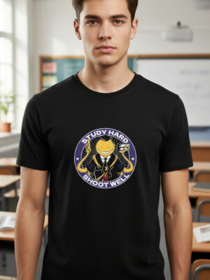Remera: Study Hard Shoot Well Memoestampados