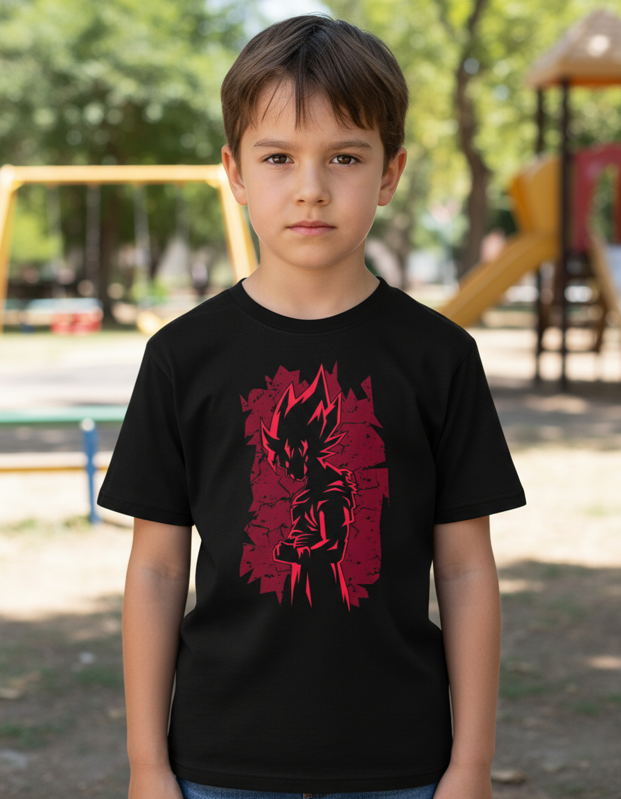 Remera: Goku Red 01 Memoestampados