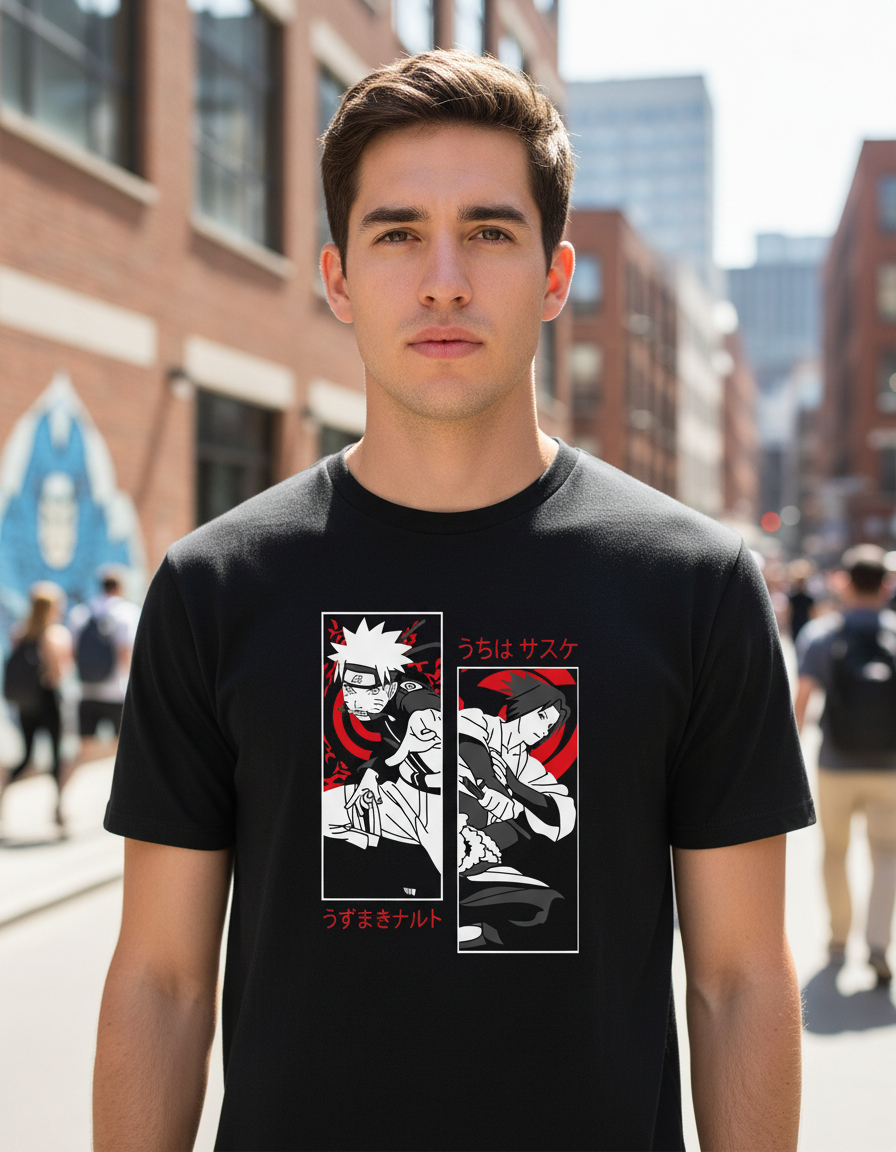 Remera: Naruto Y Sasuke 01 Memoestampados