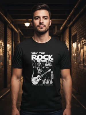 Remera: May The Rock Memoestampados