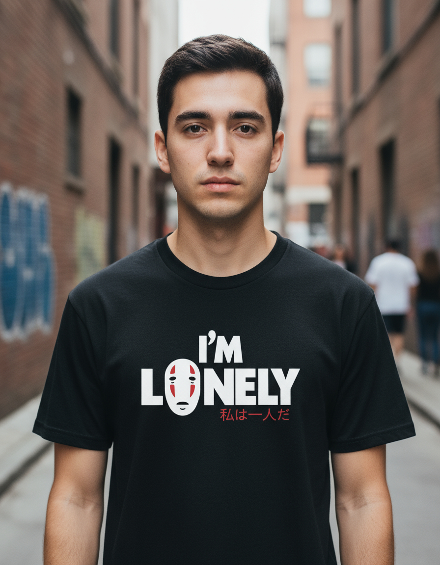 Remera: I_m Lonely No Face Memoestampados