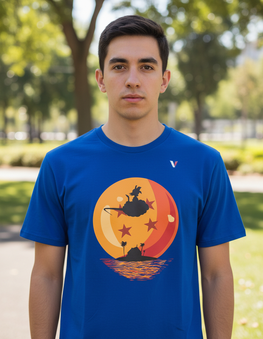 Remera: Goku Silueta Nube Esfera Memoestampados - Imagen 3