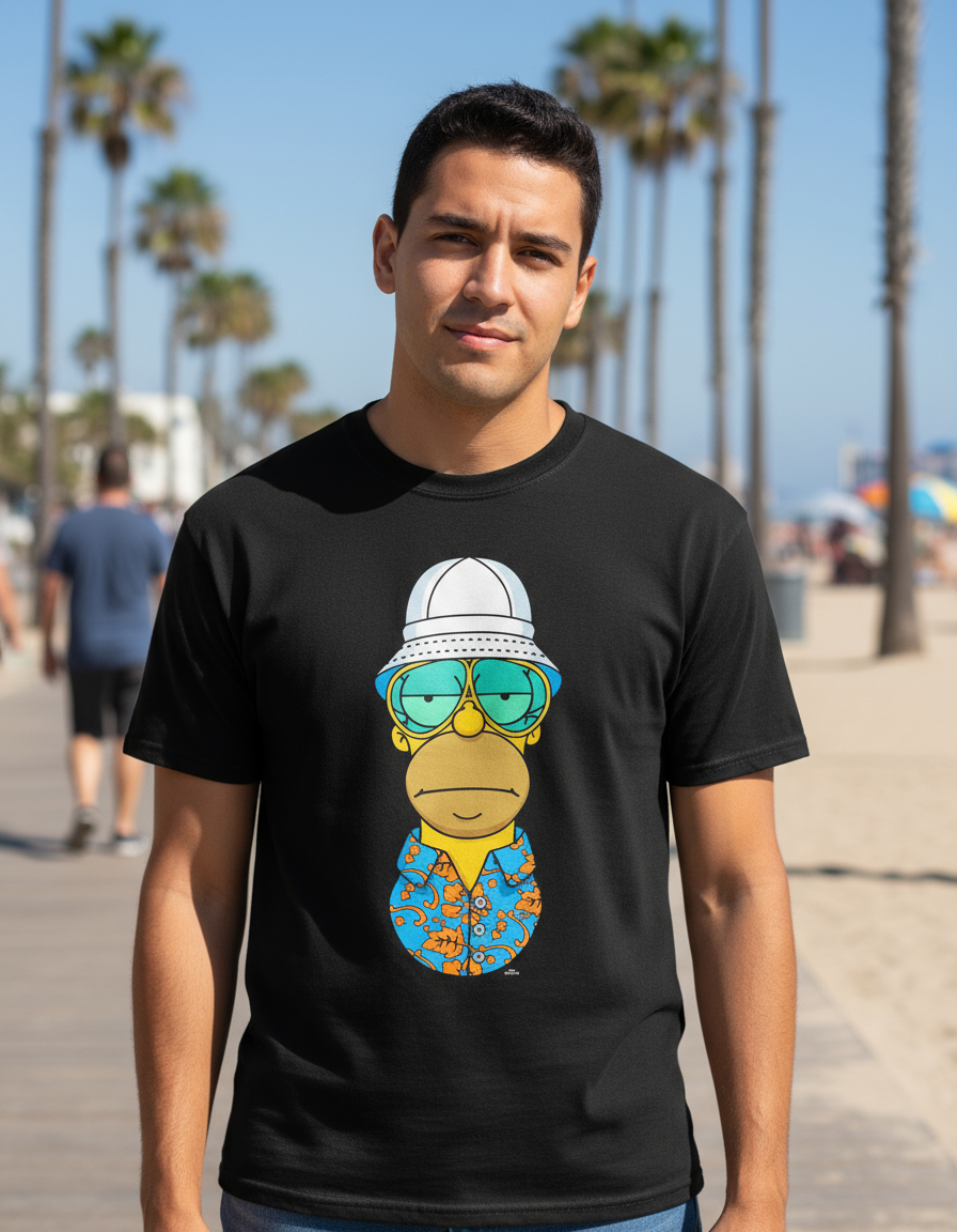 Remera: Homero Hawaii Memoestampados
