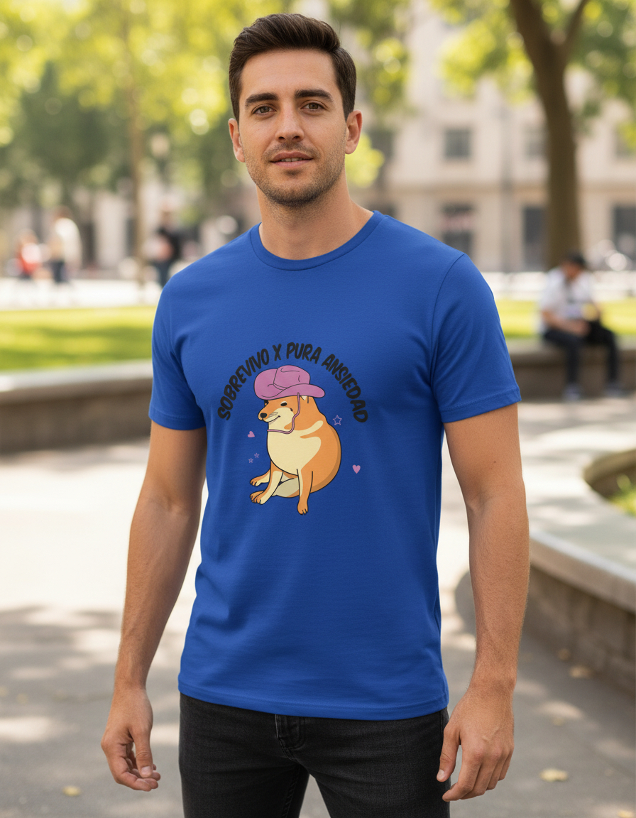 Remera: Sobrevivo X Pura Ansiedad Memoestampados - Imagen 2