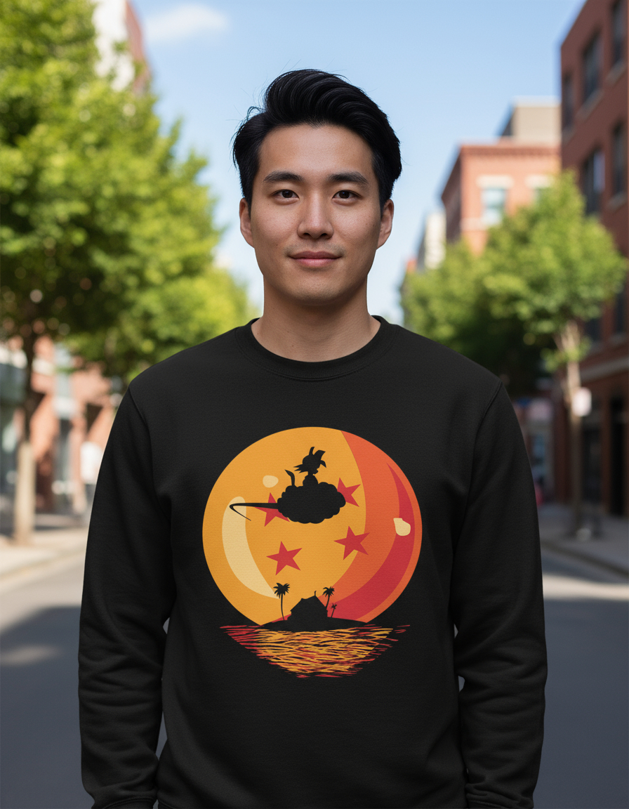 Buzo Goku Silueta Nube Esfera Memoestampados