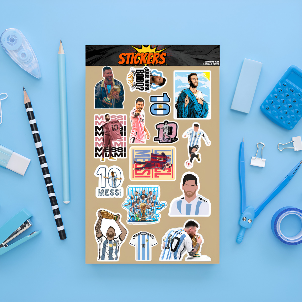Pack Pegotines Stickers Messi Memoestampados