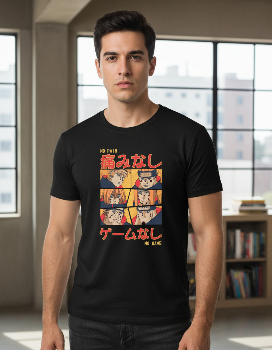 Remera: Naruto No Pain No Game Memoestampados