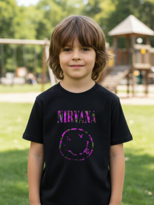 Remera: Nirvana Logo Rosa Memoestampados