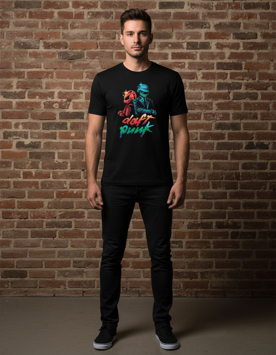Remera: Daft Punk Pixel Art Memoestampados - Imagen 4