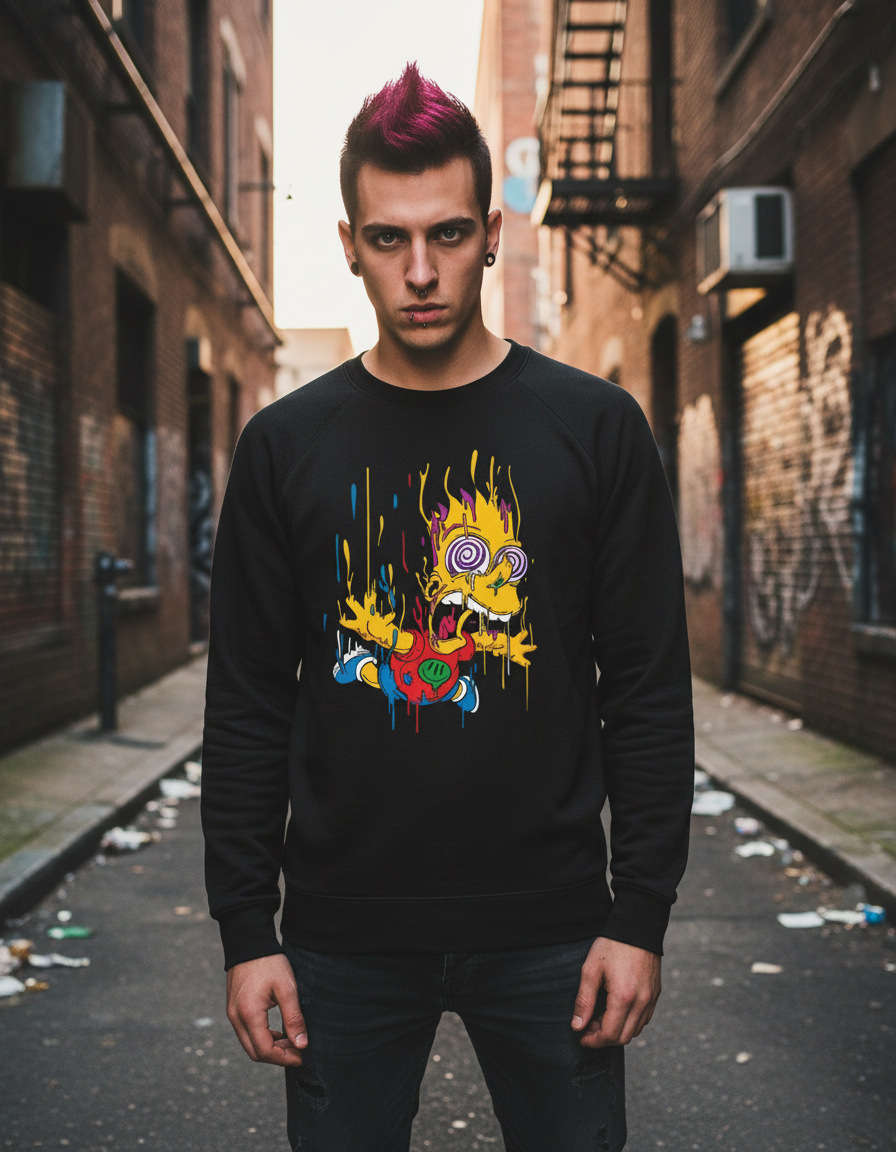 Buzo: Bart Simpsons Dibujo Memoestampados