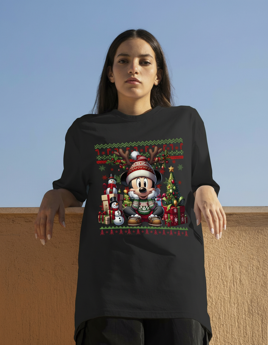Remera: Ugly Navideño Mickey Memoestampados