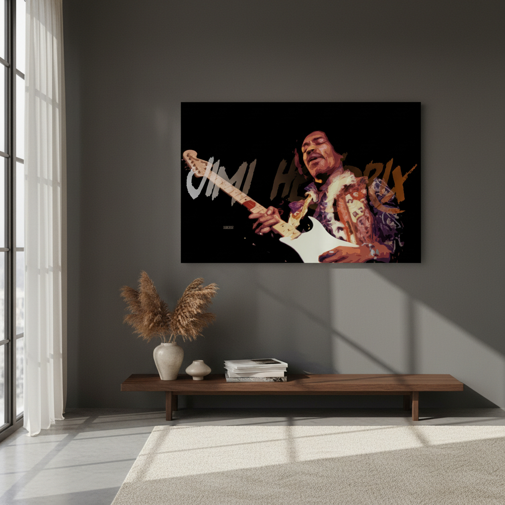 Cuadro 325 Jimi Hendrix 70x100 Mdf Memoestampados