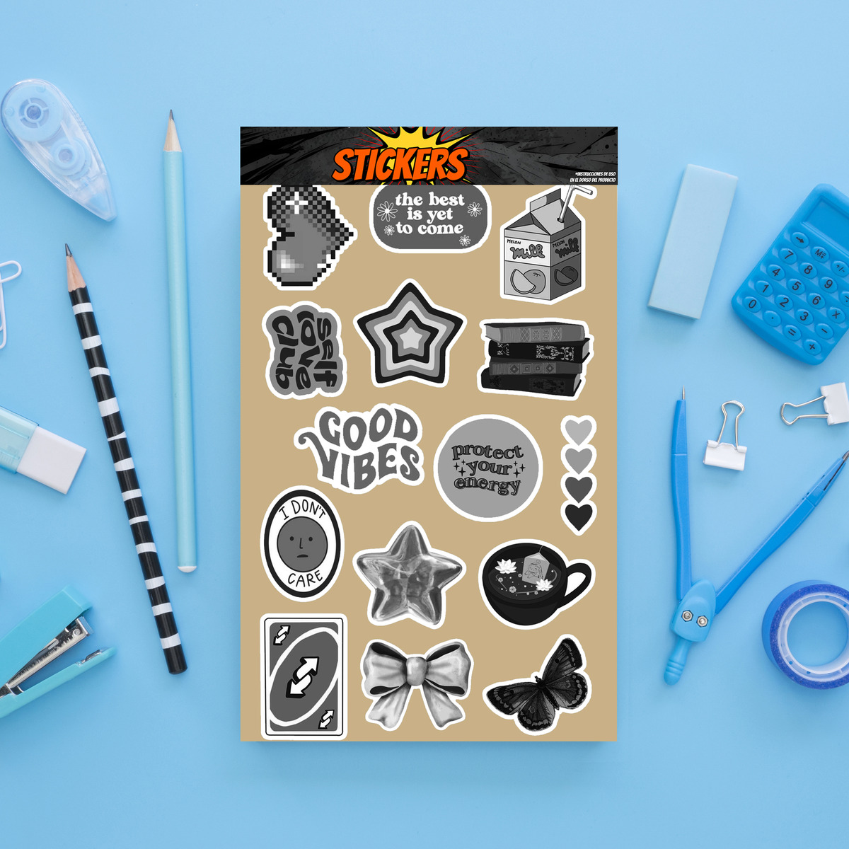 Pack Pegotines Stickers Good Vibes Memoestampados - Imagen 17