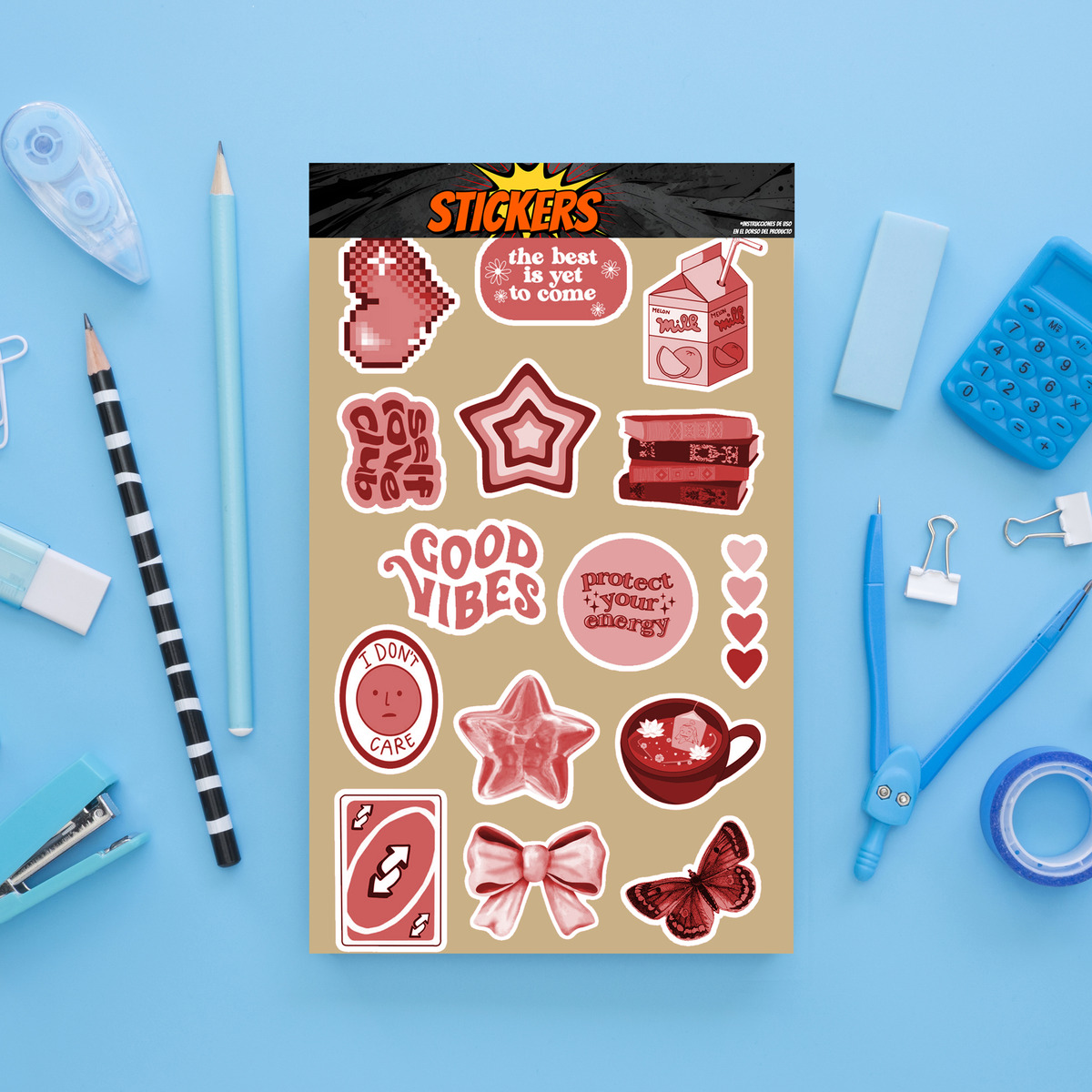 Pack Pegotines Stickers Good Vibes Memoestampados - Imagen 21