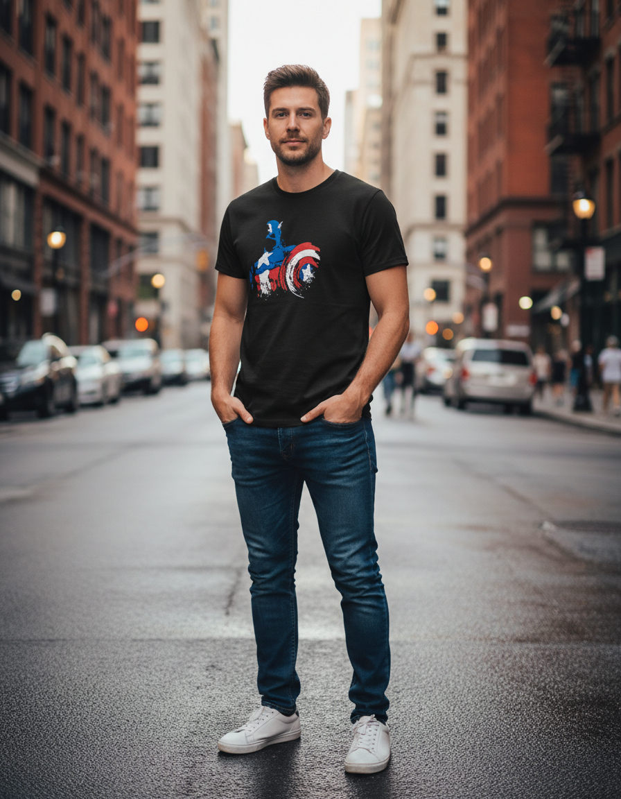Remera Capitan America Algodón Memo Estampados - Imagen 4
