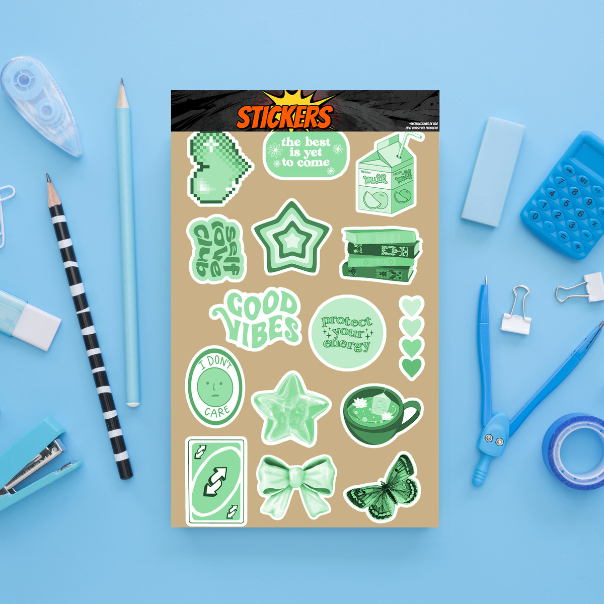 Pack Pegotines Stickers Good Vibes Memoestampados - Imagen 25