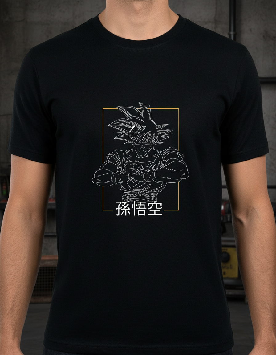 Remera: Goku Lineal Memoestampados