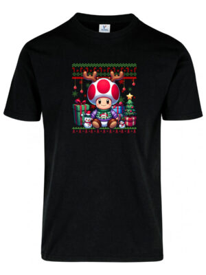 Remera: Ugly Navideño Hongo Mario Memoestampados
