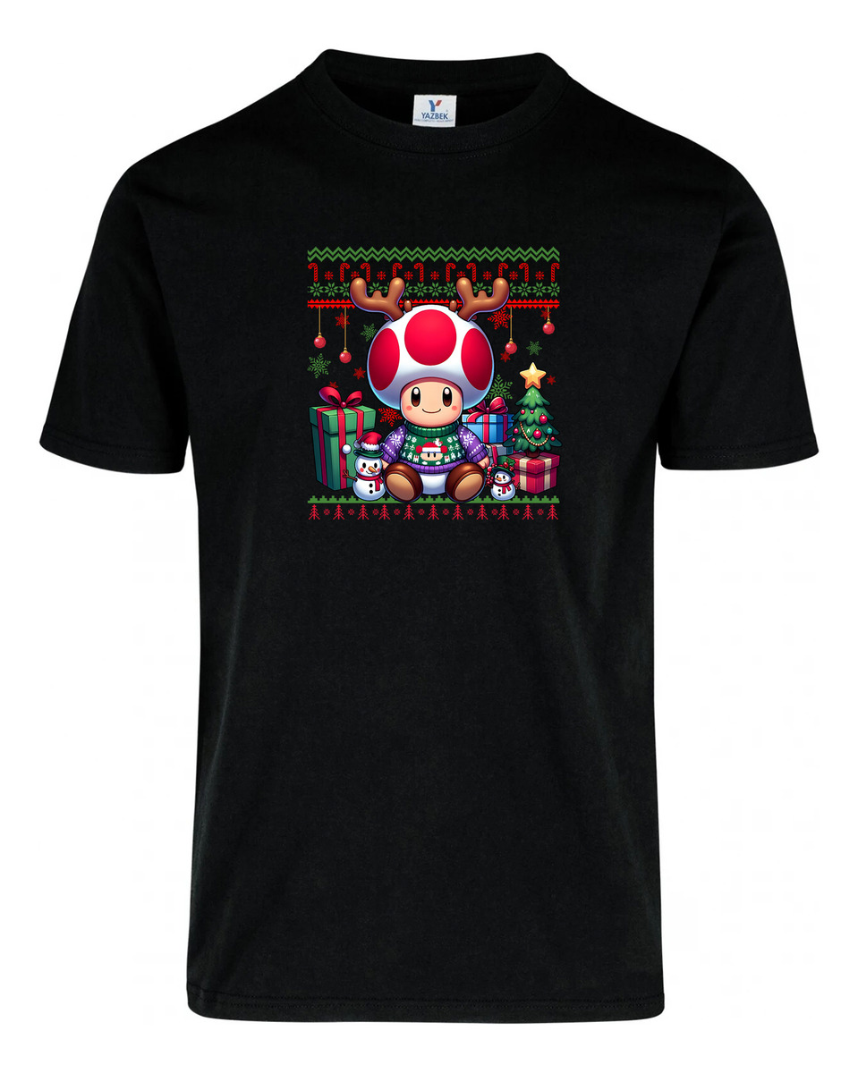 Remera: Ugly Navideño Hongo Mario Memoestampados