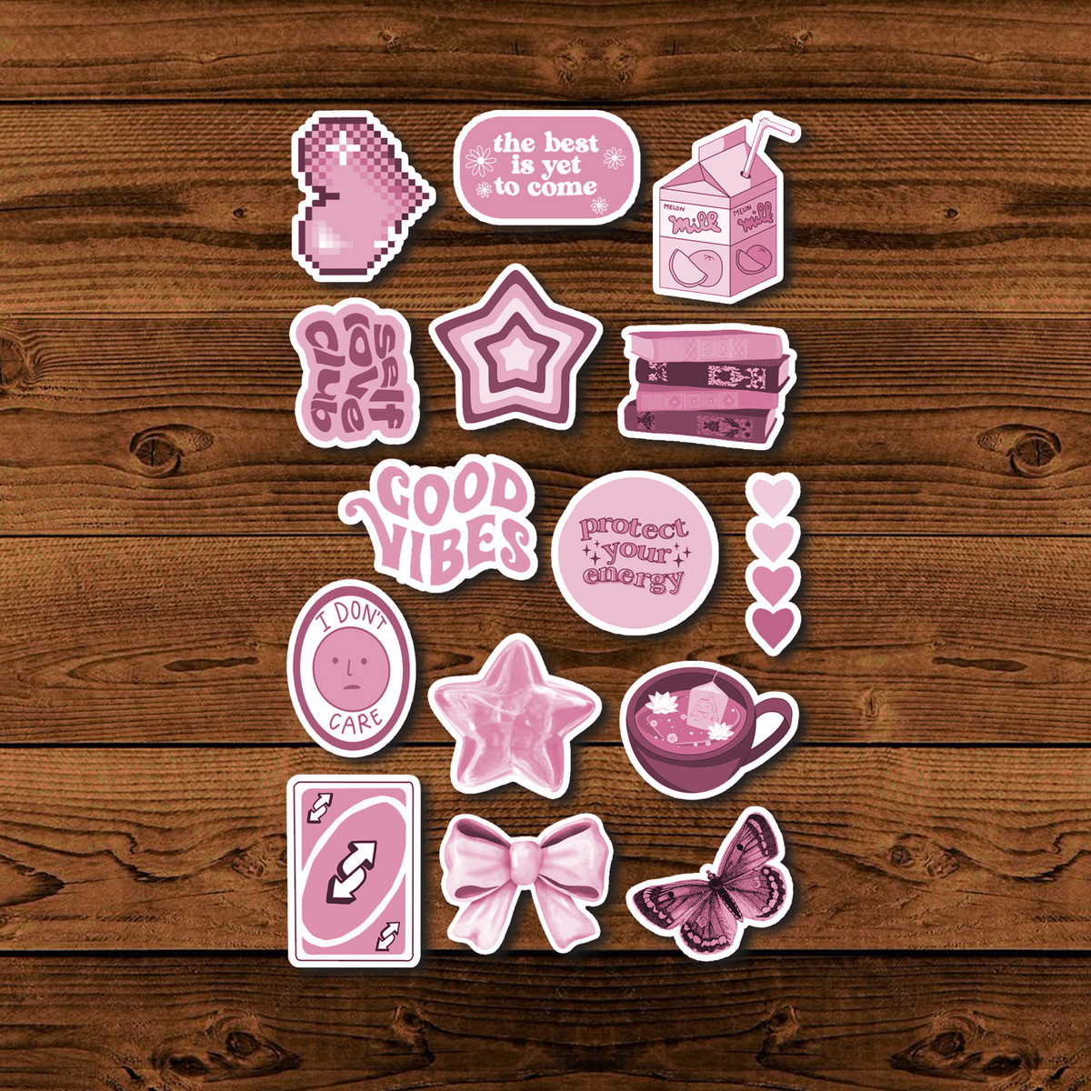Pack Pegotines Stickers Good Vibes Memoestampados - Imagen 3